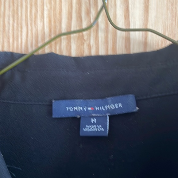 Tommy Hilfiger black button down with gold button detail. - Picture 3 of 5